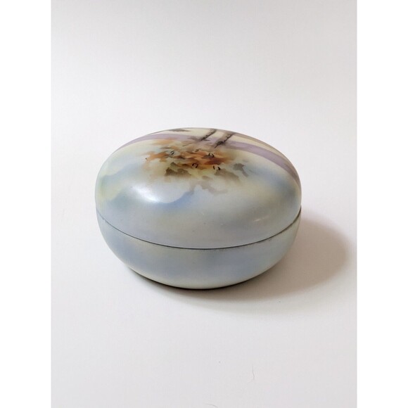 Antique Prov Saxe ES Germany Hand Painted Porcelain Trinket Box early 1900's - Picture 5 of 11